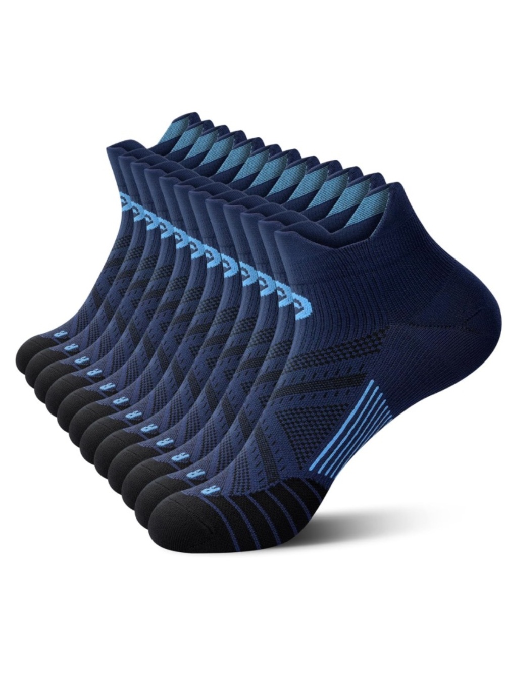 Men's Low-Cut Athletic Socks Navy(6-Pack) Size 6.5-8 men's